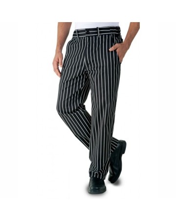 Pro Stripe Black & White Workwear Chef Trousers 